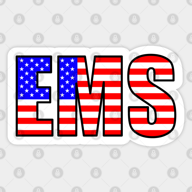 EMS in the USA flag colors Sticker by BassFishin